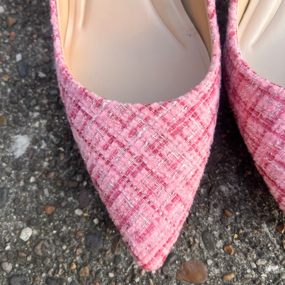 Charles David Pink Tweed Heels - Picture 3 of 6